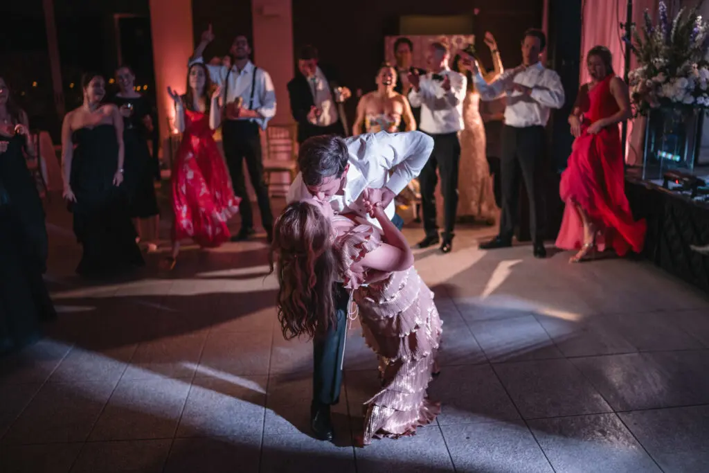 Energetic dance floor celebration at Aspen Meadows Resort Wedding reception
