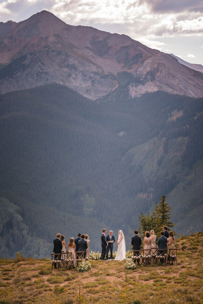 Intimate Aspen mountain wedding at 11,300 feet
