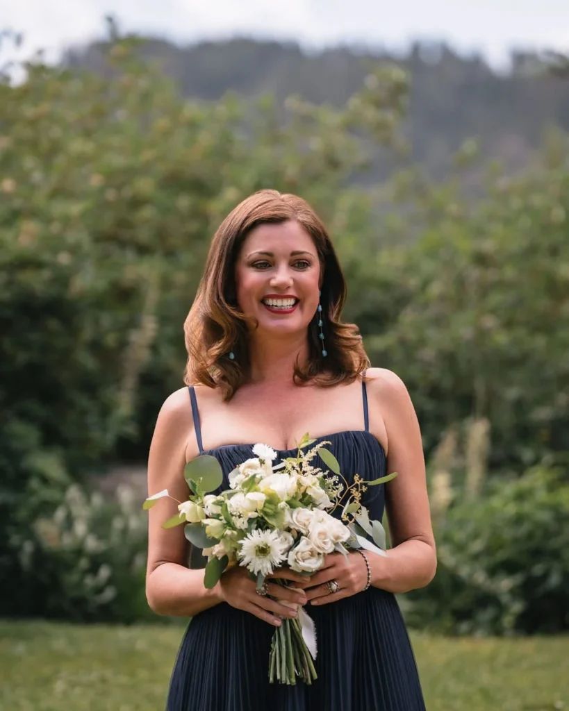 Bridesmaid portrait with mountain views in Aspen