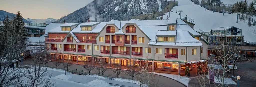snowy mountain luxury resort in aspen colorado