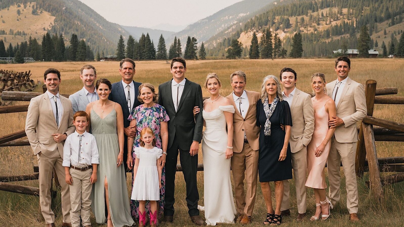 Luxury wedding guests enjoying a mountain view reception in Vail with real-time photo sharing and candid photography